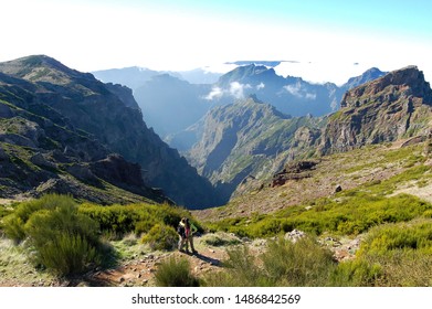 Pico do Arieiro Madeira view with tourists and mountains - Shutterstock ID 1486842569