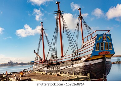 Pictou, Canada - October 21, 2018: The Hector, Pictou NS Replica Is Open For Tourists At Hector Heritage Quay.