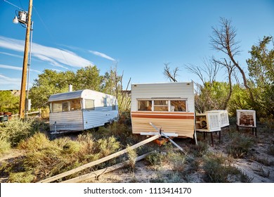 Picture Of An Abandoned Travel Trailer Park, USA.