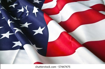 Picture Of The American Flag With Wavy Texture