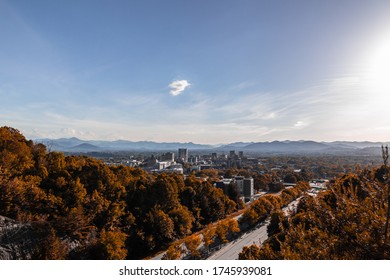 Picture of Asheville North Carolina from mountain view.