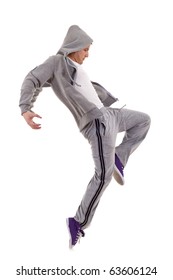 picture of an awesome dancer standing on his tip toes making a cool dance pose