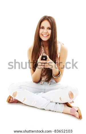 Picture Beautiful Teenage Girl Cell Phone Stock Photo Edit Now