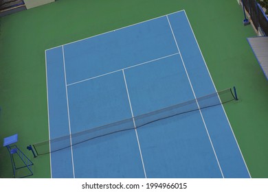 Picture Of Blue Tennis Court From Above