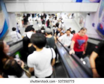 Picture blurred  for background abstract and can be illustration to article of People using the escalator - Shutterstock ID 537350773