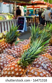 Picture Of A Busy European Street Outdoor Food Market