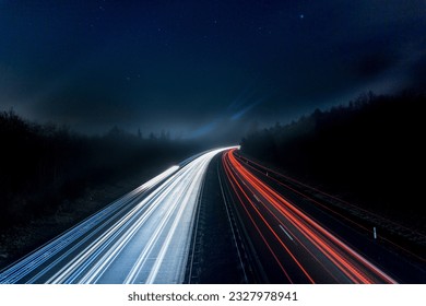 A picture of a busy road with a little time lapse 