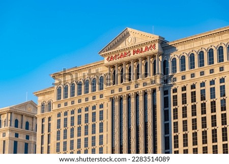 A picture of the Caesars Palace facade.