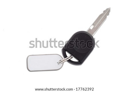 Picture of a car key with blank plate for text