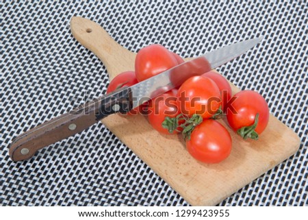 Similar – Image, Stock Photo ripe red cherry tomatoes