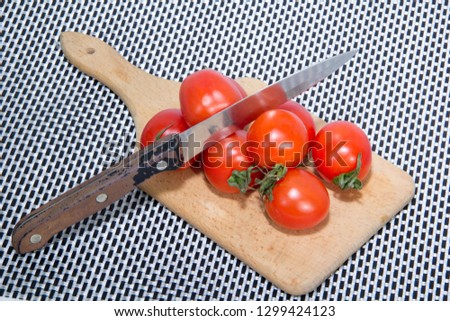 Similar – Image, Stock Photo ripe red cherry tomatoes