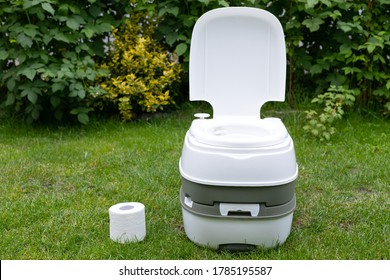 Picture of a clean and chemical toilet outdoor