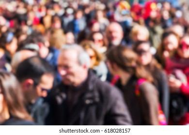picture of a crowd of people out of focus - Shutterstock ID 618028157