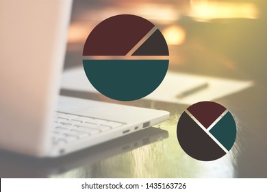 Picture Of Earnings Chart On Blurred Work Space Background. Financial Management Concept