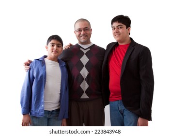 Picture Of An East Indian Father With His Two Sons