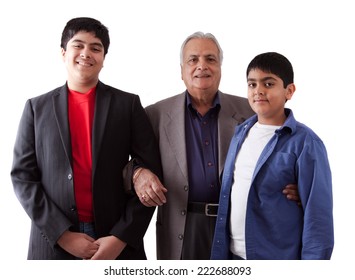 Picture of an East Indian grandfather with his two grandsons - Shutterstock ID 222688093