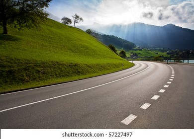 Picture Of Empty Countryside Road