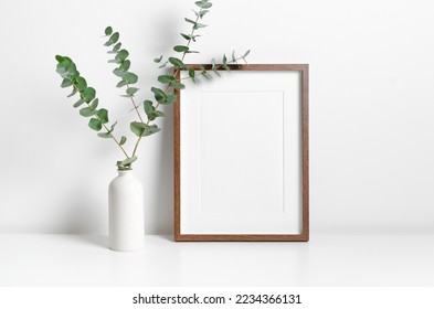 Picture frame mockup with copy space for artwork, photo or print presentation, blank mockup - Shutterstock ID 2234366131