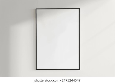 Picture frame mockup, wall decoration isolated blank frame, JPG HQ image