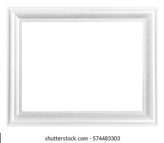 Picture Frame White Wood Frame Isolated