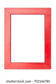 Picture Frames Series, isolated on White Background Cut-Out: red wood, wide