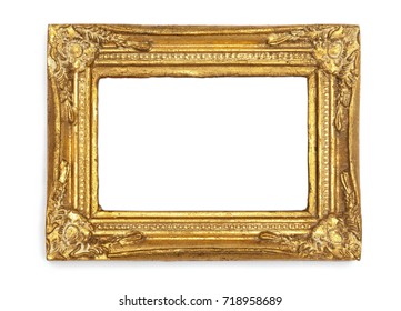 Picture Frames Series, isolated on White Background Cut-Out: ornamental gold antique