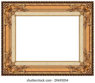 Picture gold frame with a decorative pattern - Shutterstock ID 29695054