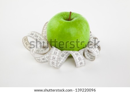 Picture of green apple and tape measure