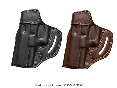 Picture of gun holsters on the white background