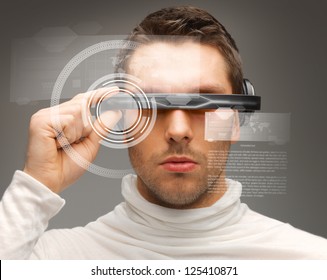 picture of handsome man with futuristic glasses