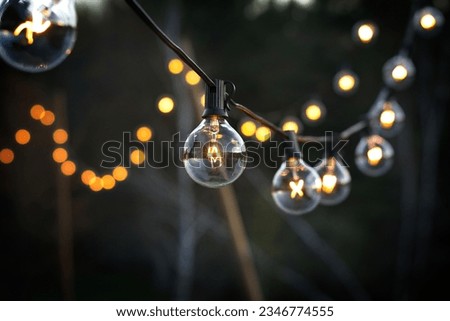 Picture of a light bulb string - A spring evening