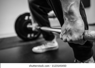 Picture Of A Man About To Do A Dead Lift In A Gym In Sandefjord, Norway. 