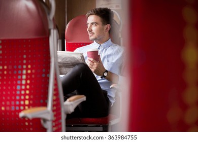 Picture Of Modern Business Traveler On Train