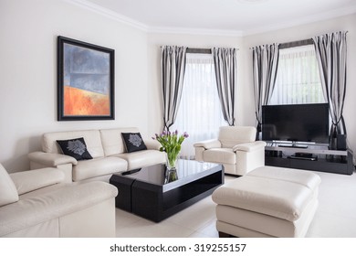 Picture Of Modern Designed Living Room In Fancy Villa