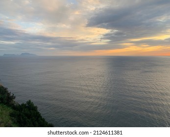 Picture Of Naples Sunset. Ischia Island, Winter Sea. Beautiful Landscape