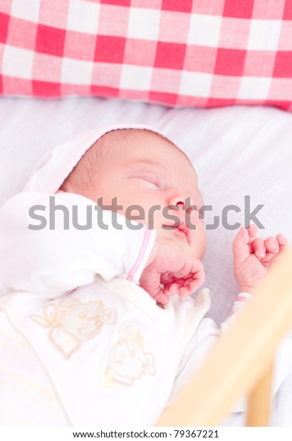 Picture Newborn Baby Sleeping Baby Crib Stock Image Download Now