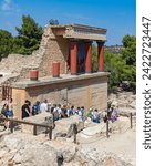 A picture of the North Entrance at the Knossos Palace.