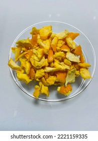 A Picture Of Orange Peels For Using Steam Distillation In Laboratory.