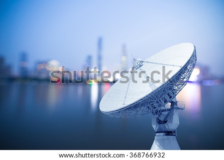 picture of parabolic satellite dish space technology receivers
