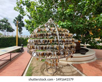 Picture Of Pho Ngoen Thong Leaf Used For Making Merit In A Temple In Thailand