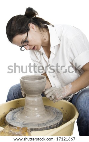 Similar – Beautiful ceramist owner looking to the camera while smiling