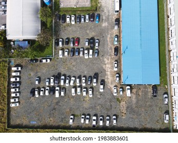 The Picture Shown An Aerial View Of Crowded Temporary Rocky Park Space At The Residence Area Of Industrial Park, Borneo, Southeast Asia.