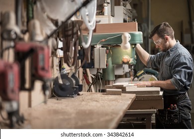 Picture of skilled carpenter using new technology at work - Powered by Shutterstock