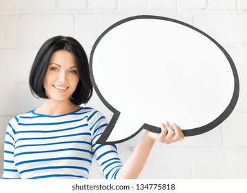 Picture Of Smiling Student With Blank Text Bubble