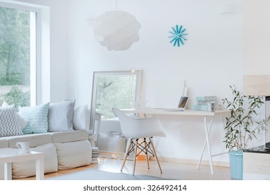 Picture Of Sunny Sophisticated Studio Room Design