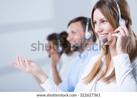 Picture of support phone operators in headset