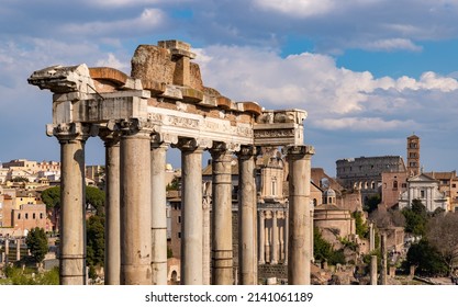 A Picture Of The Temple Of Saturn.