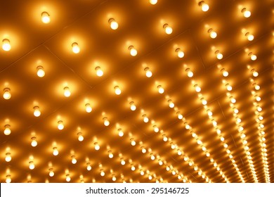 Picture Of Theater Marquee Lights In Rows At An Angle