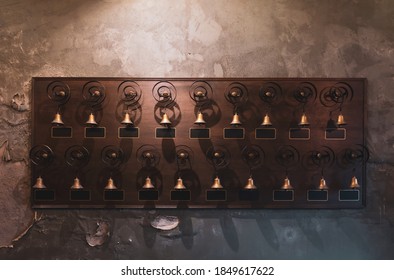 picture of victorian servant bells on the wall of hotel