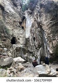 Picture Of The Waterfall (without Water, Rock Face) At The End Of Black Star Canyon Trail.